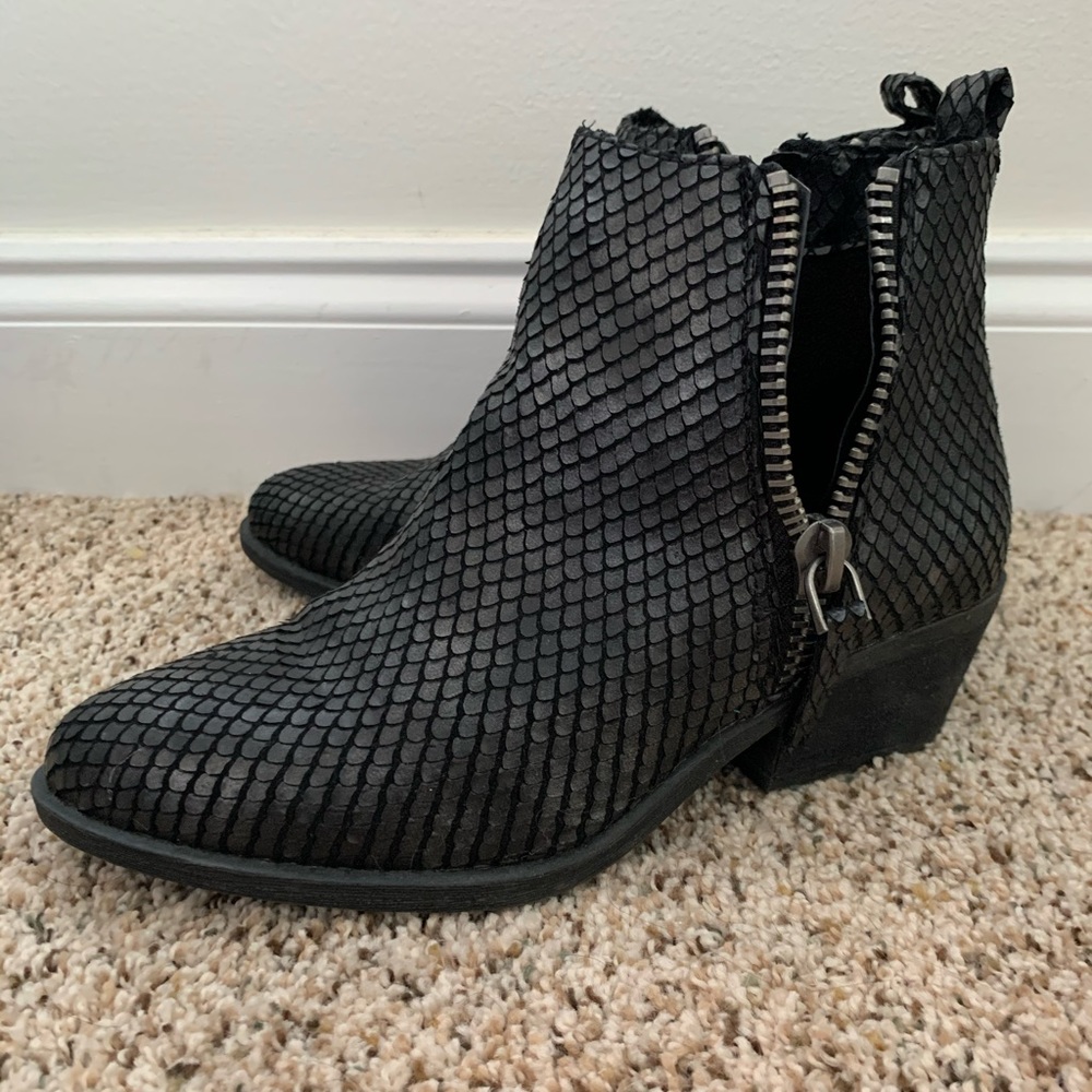 Snakeskin booties
